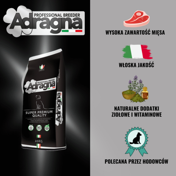 Adragna Breeder Adult Maxi super premium ryba z ryżem 20kg - obrazek 2